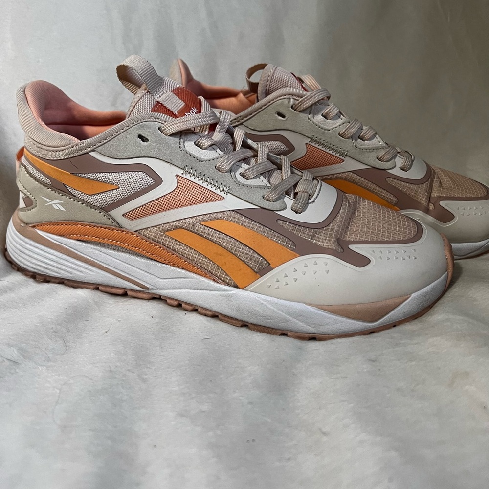 Reebok Tan and Orange Athletic Shoes